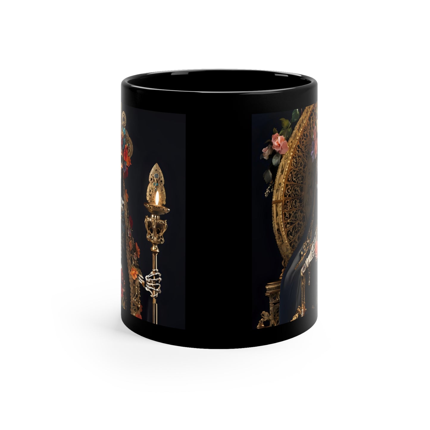 Santa Muerte Black Coffee Mug, 11oz