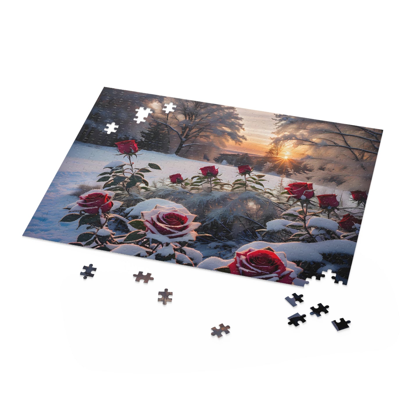 Winter Wonderland Roses Puzzle (120, 252, 500-Piece)