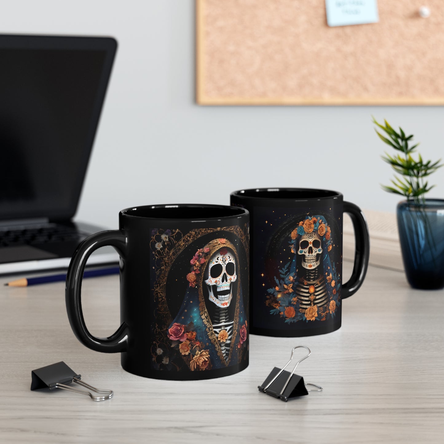 Santa Muerte 11oz Black Mug