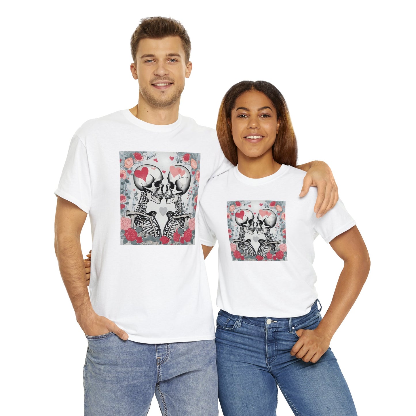 Eternal Love Skeletons Unisex Heavy Cotton Tee