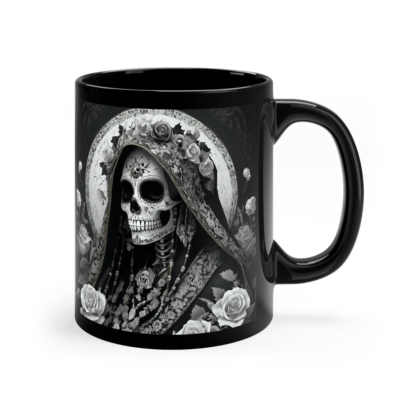 Santa Muerte 11oz Black Mug