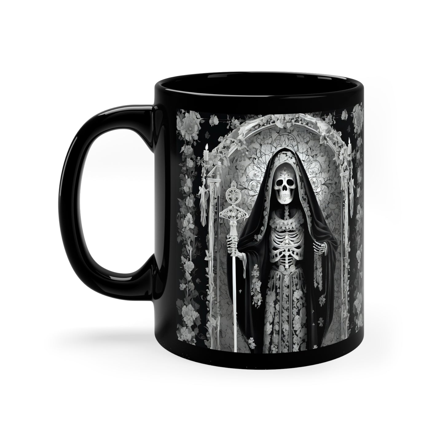 Santa Muerte 11oz Black Mug
