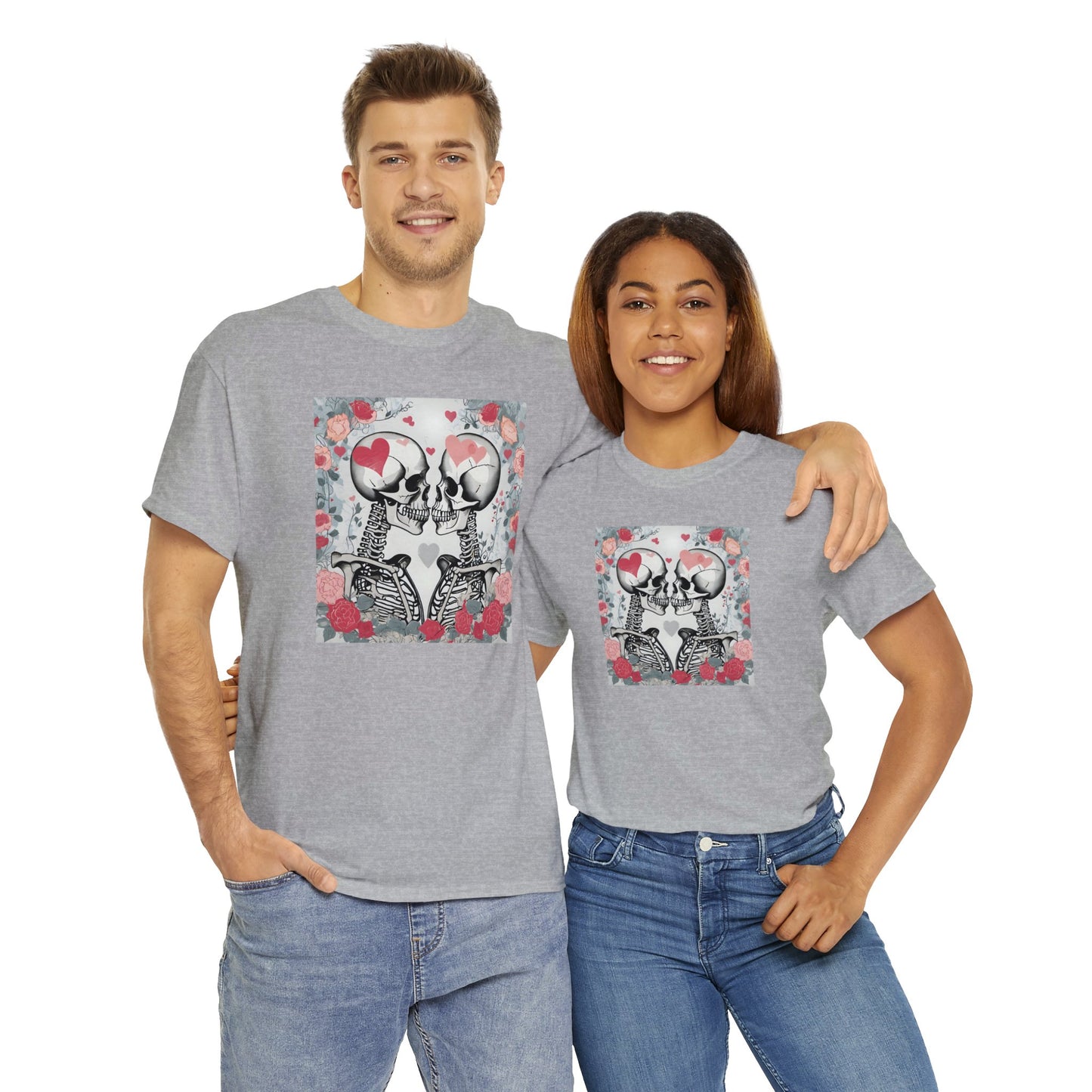 Eternal Love Skeletons Unisex Heavy Cotton Tee