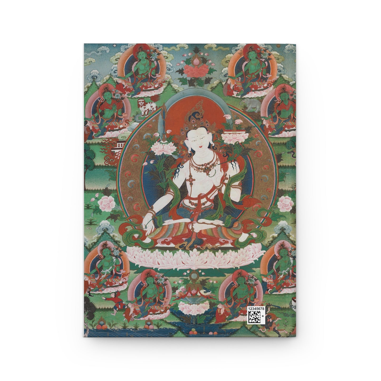 Buddhist-Inspired White Tara Hardcover Journal - Matte Finish, for Mindfulness and Reflection