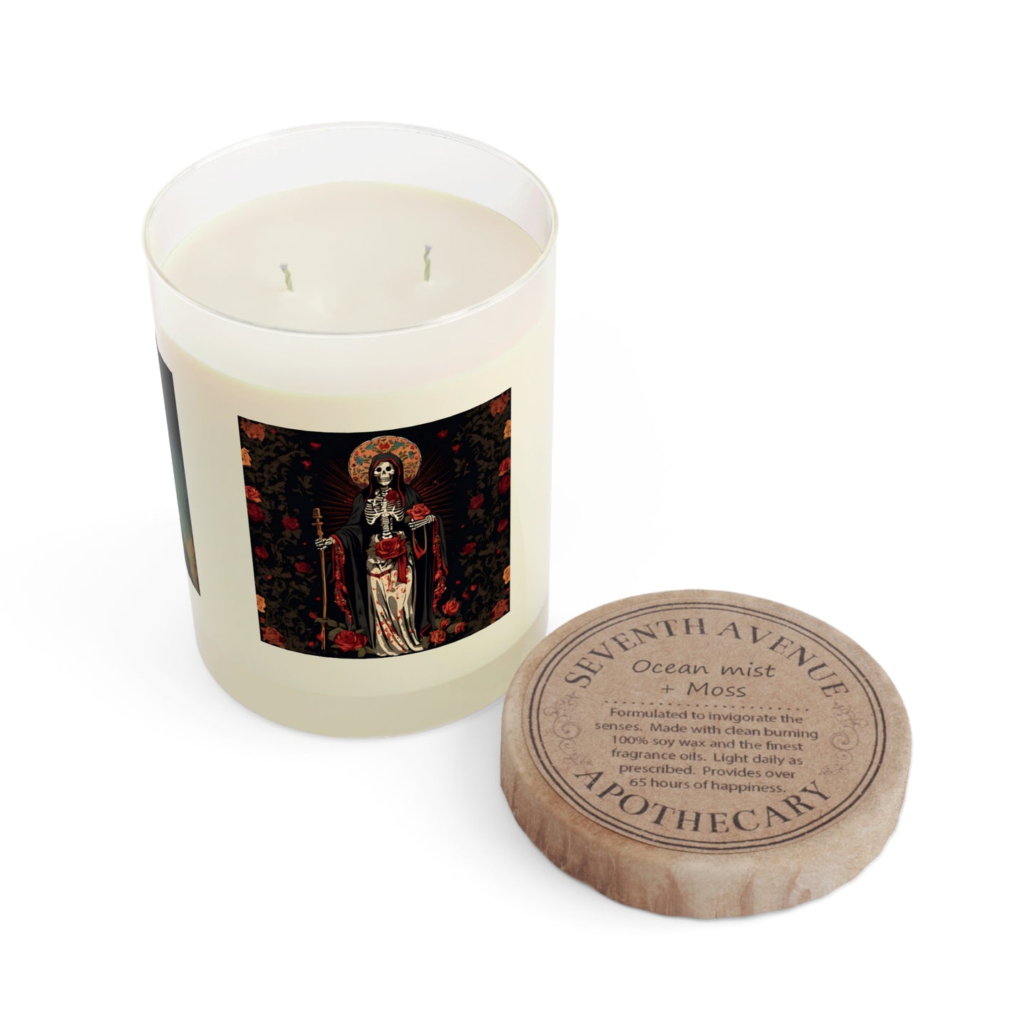 Santa Muerte Scented Candle - Full Glass, 11oz