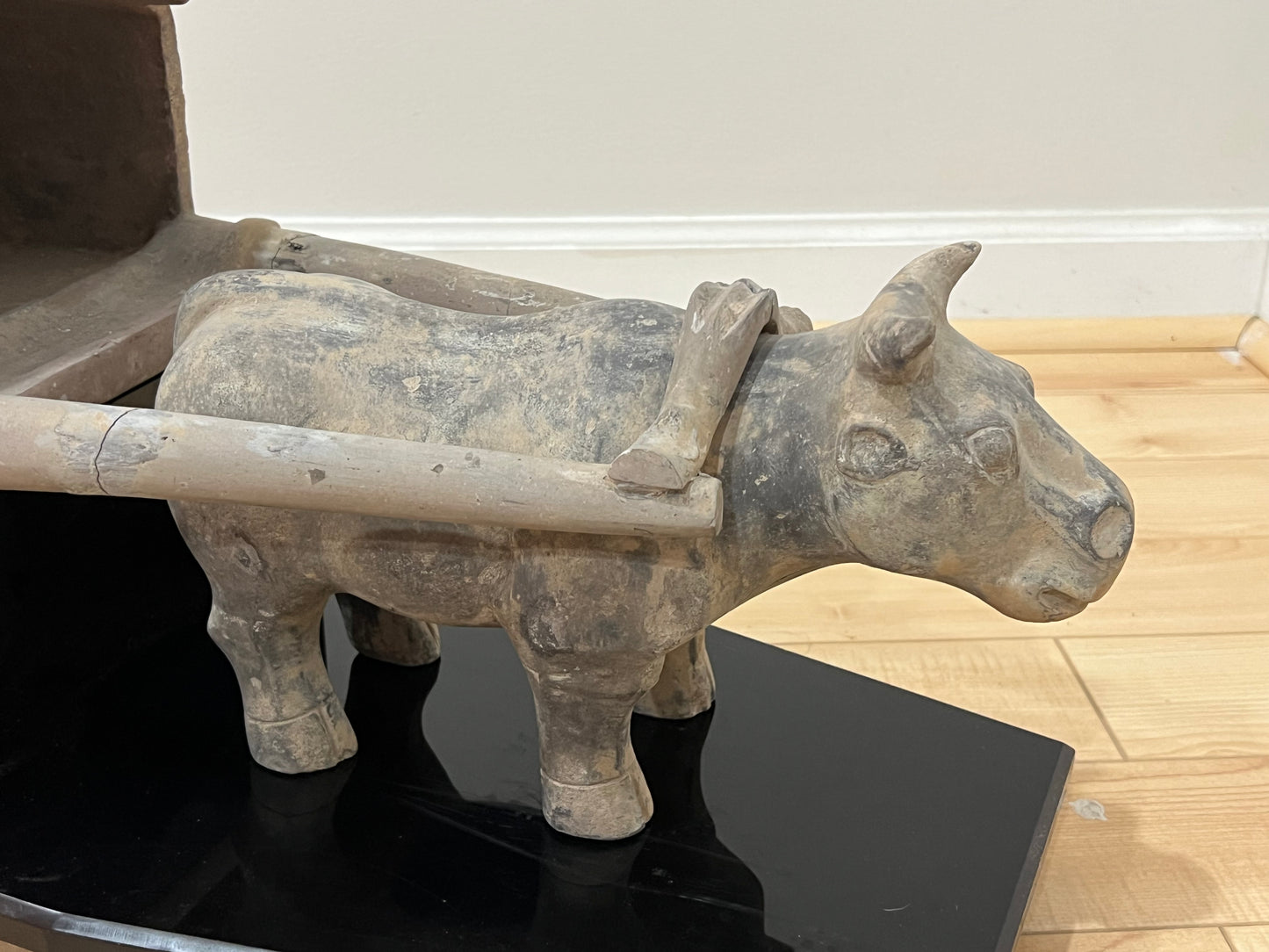 RARE HAN DYNASTY TERRACOTTA OX CHARIOT - TL TESTED