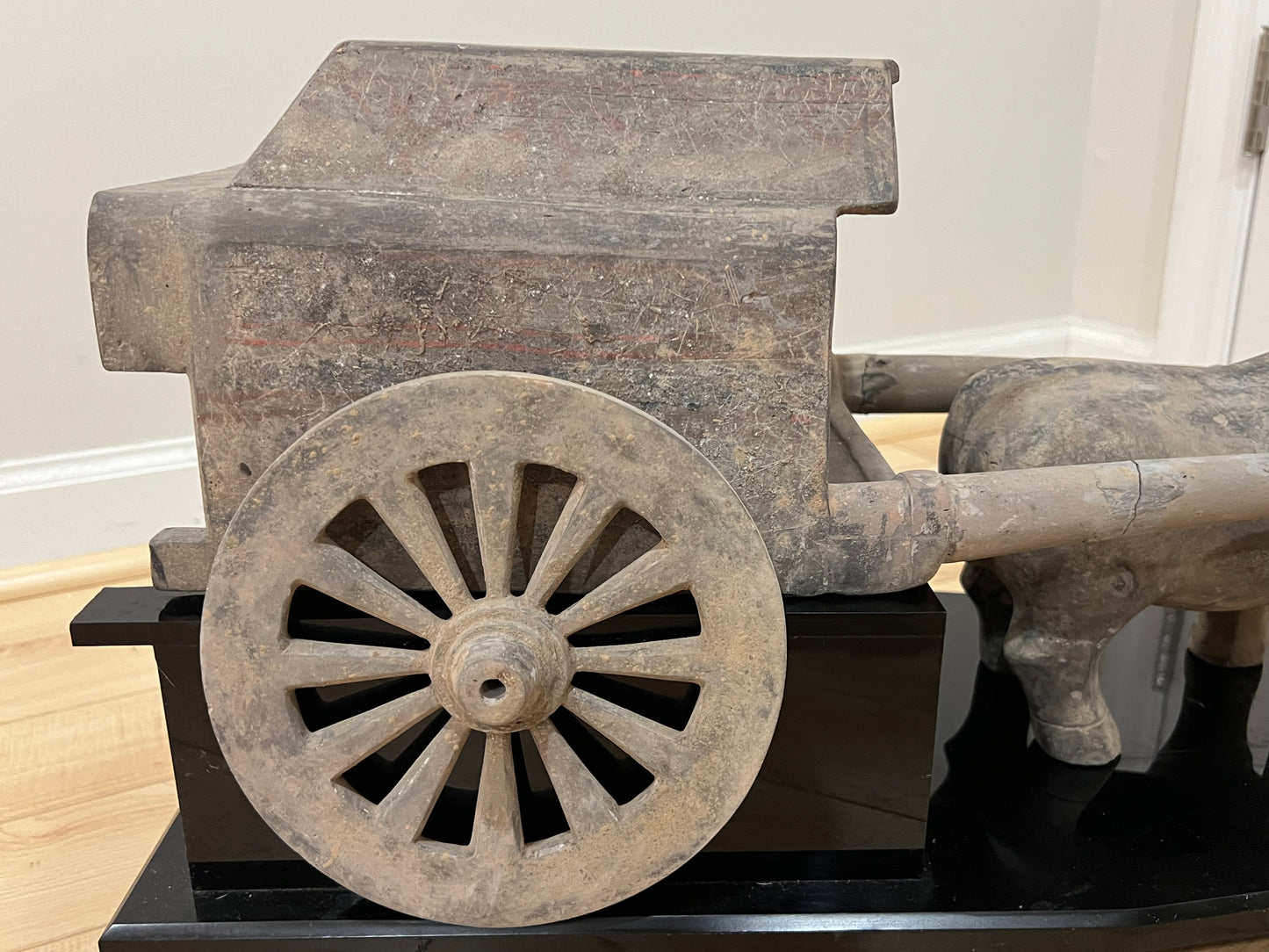 RARE HAN DYNASTY TERRACOTTA OX CHARIOT - TL TESTED