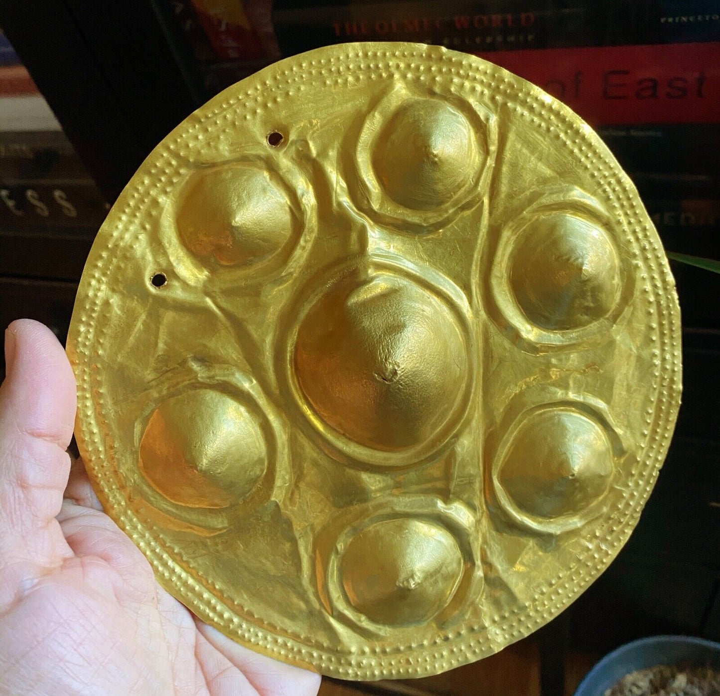 Pre Columbian Narino Gold Repousse Pectoral Heavy Exquisite And Rare!