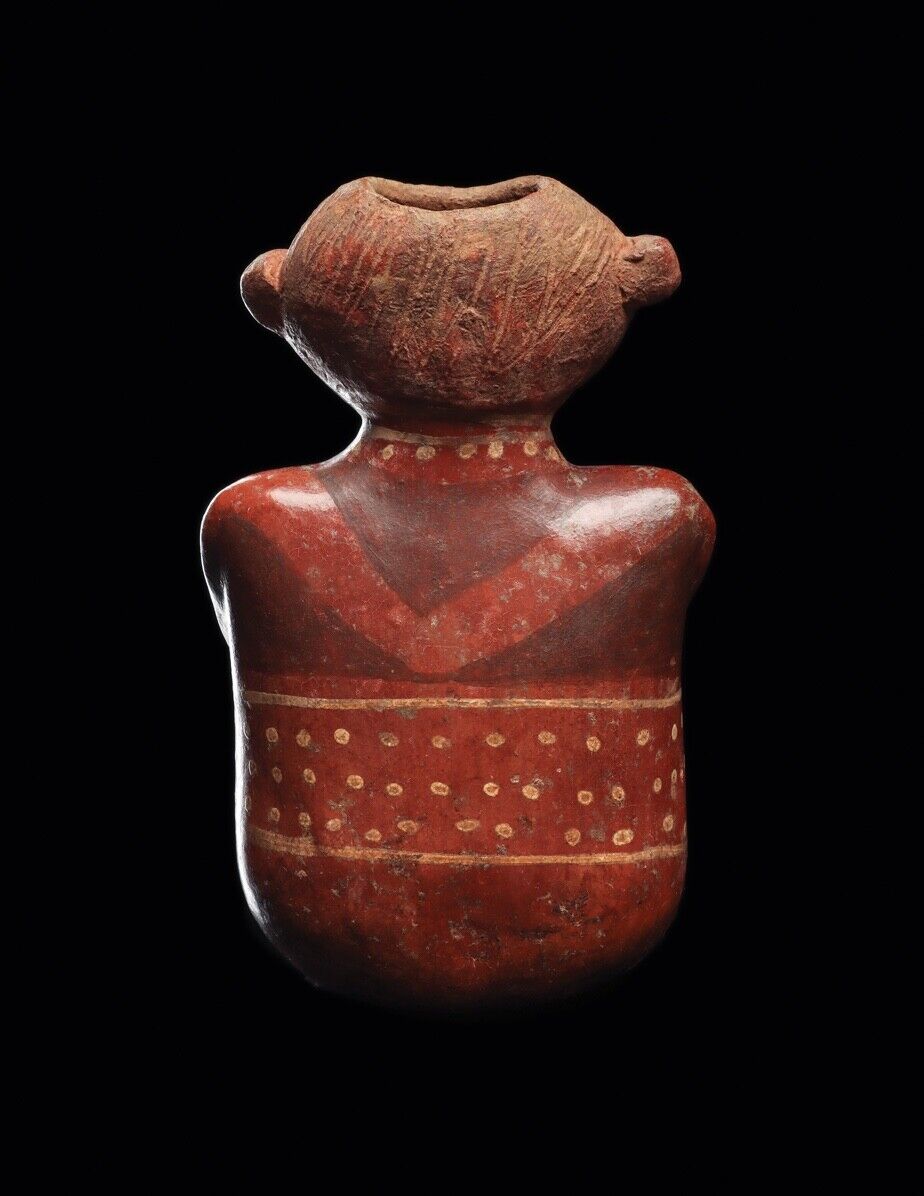 Rare and Special Chinesco Redware Seated Figure Pre Columbian, Ancient Mexico