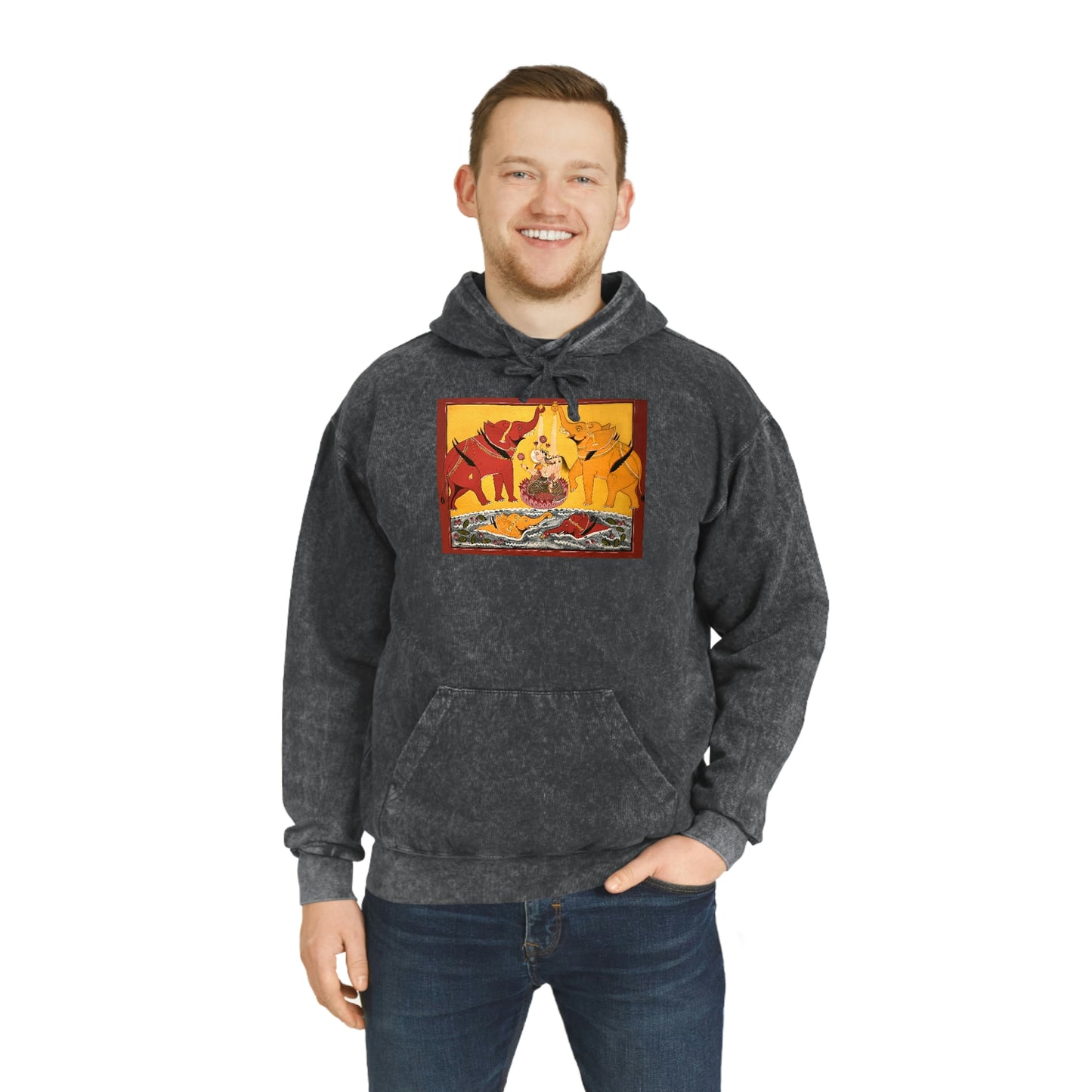 Shri Lakshmi Blessings Unisex Mineral Wash Hoodie