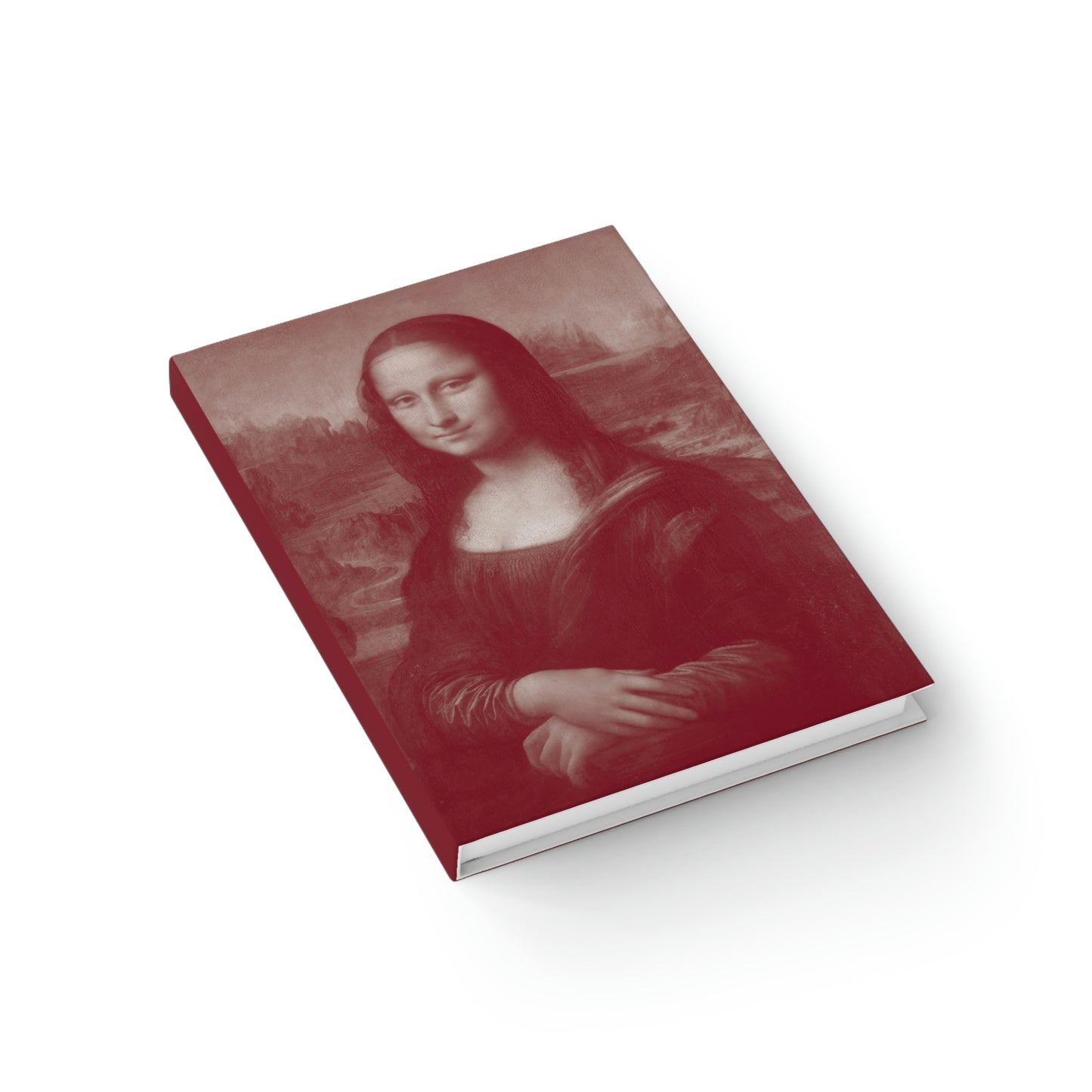 Mona Lisa in Red Journal - Ruled Line