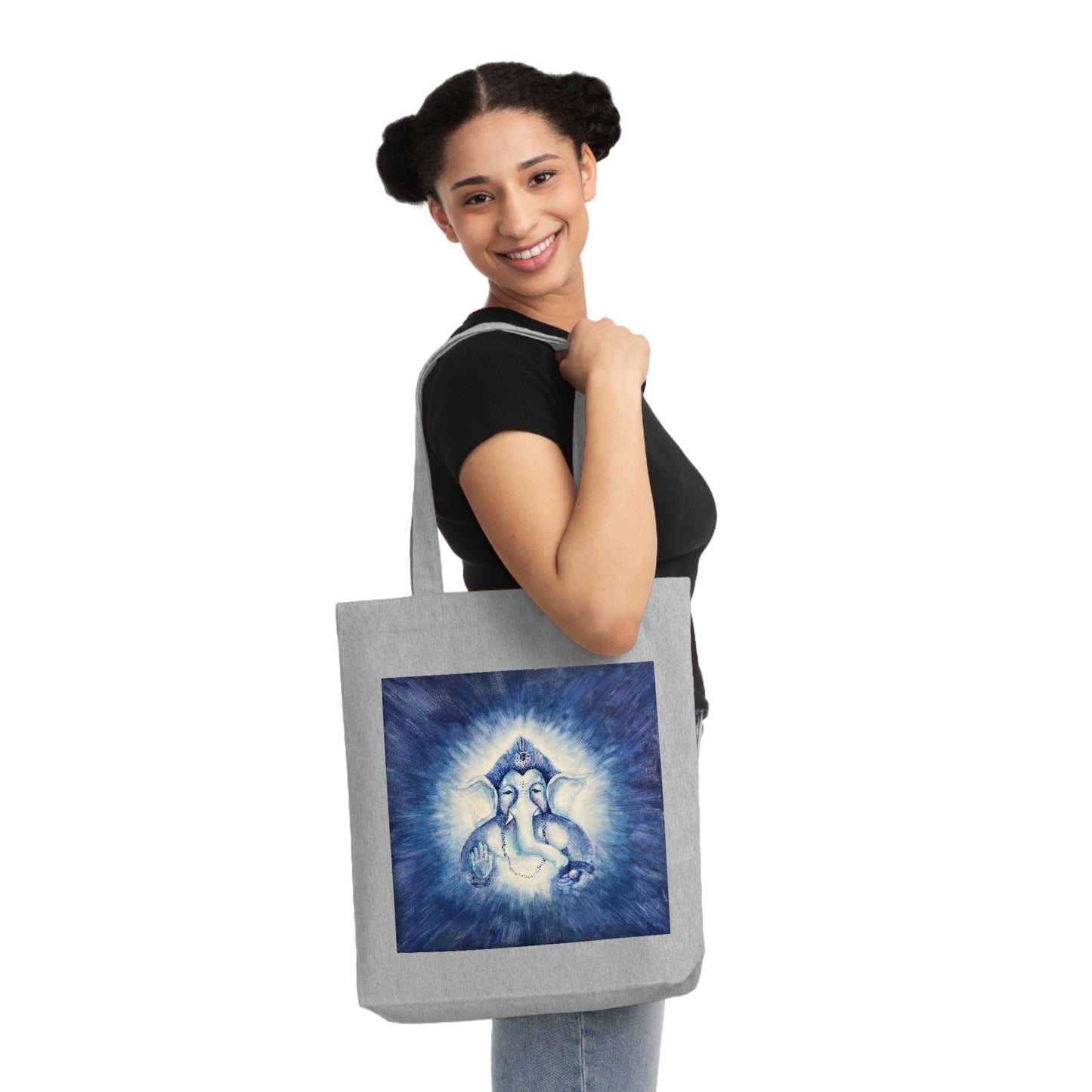 Shri Ganesha Blessings Woven Tote Bag
