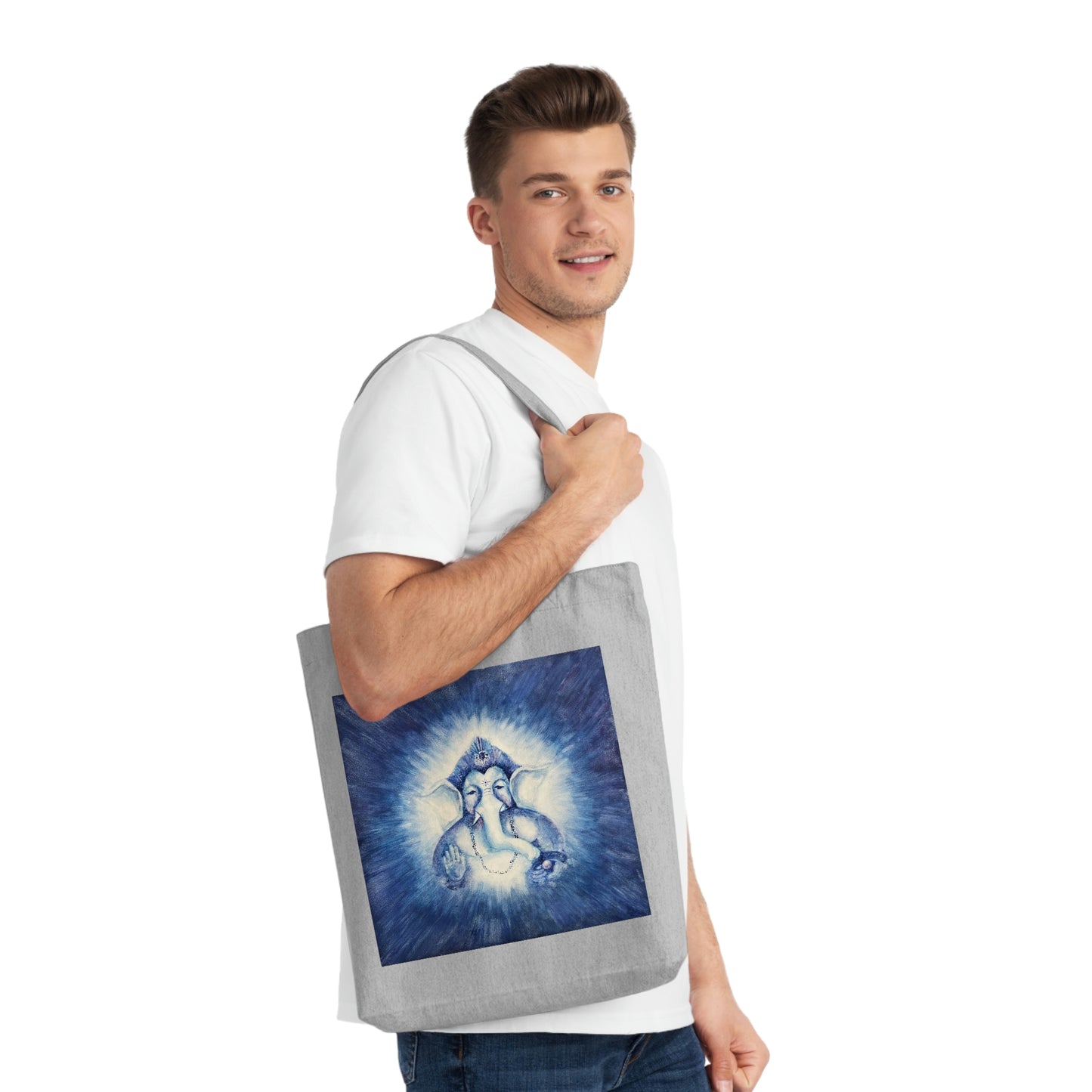 Shri Ganesha Blessings Woven Tote Bag