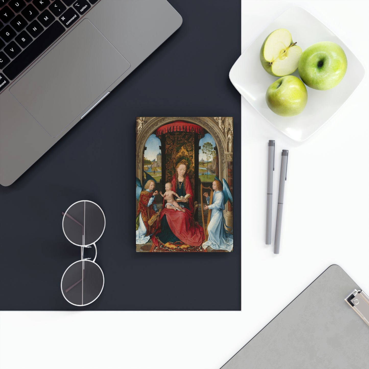 Madonna and Child with Angels by Hans Memling, 1479, Hard Backed Journal