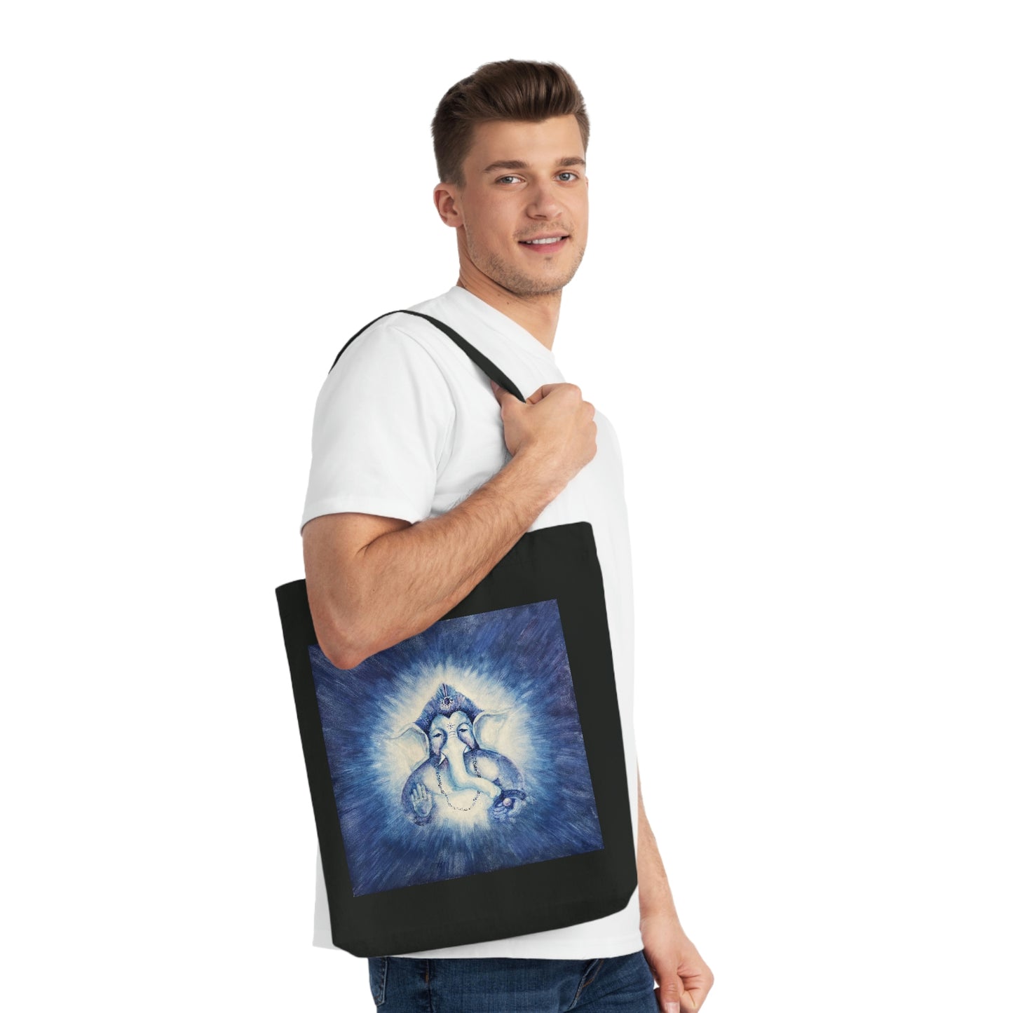 Shri Ganesha Blessings Woven Tote Bag