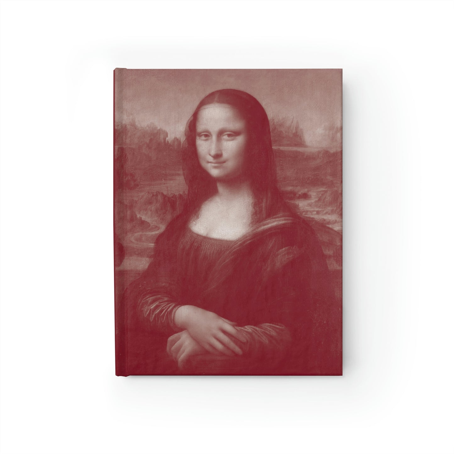 Mona Lisa in Red Journal - Ruled Line