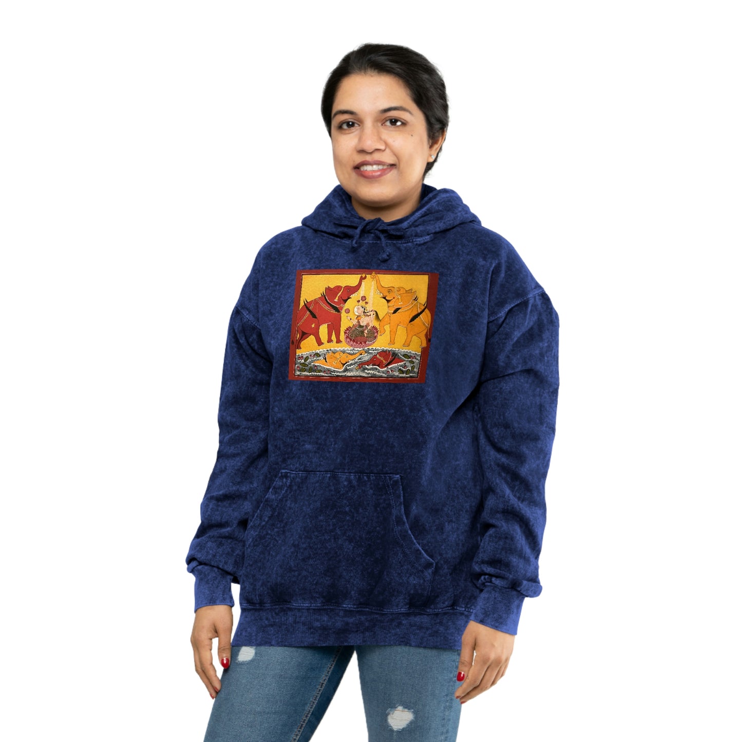 Shri Lakshmi Blessings Unisex Mineral Wash Hoodie