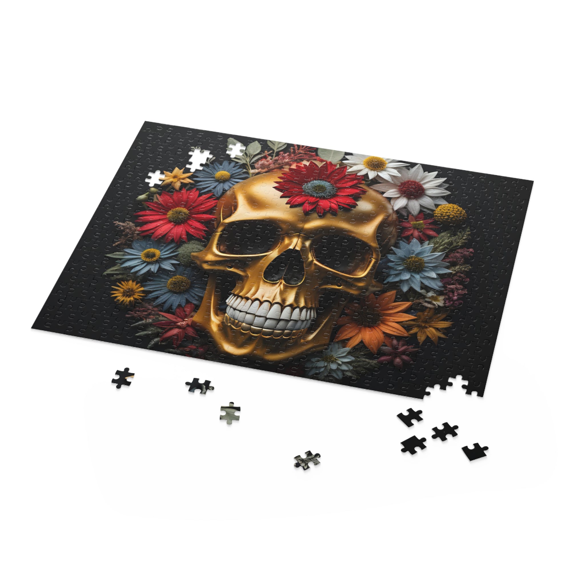 Floral Skull Jigsaw Puzzle, 500 Piece Sugar Skull Jigsaw Puzzle Gift, Gothic Flower Skull 1000 selling Piece Puzzle Gift, Boho Skull Art Puzzle Gift