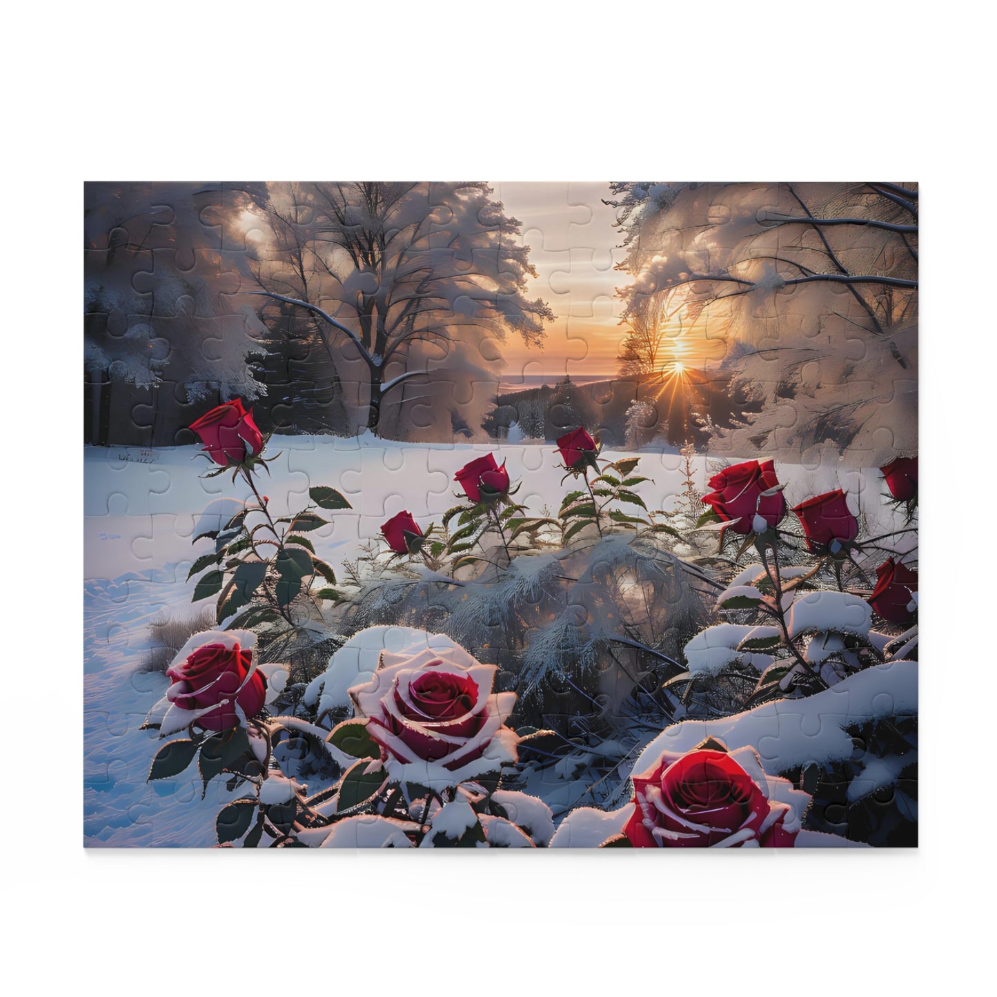 Winter Wonderland Roses Puzzle (120, 252, 500-Piece)