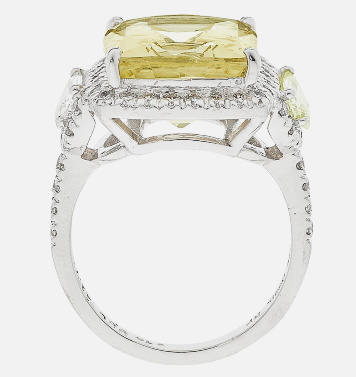 Gorgeous 11.72 carat Unheated Yellow Sapphire, Diamond, 18k Gold Ring GIA