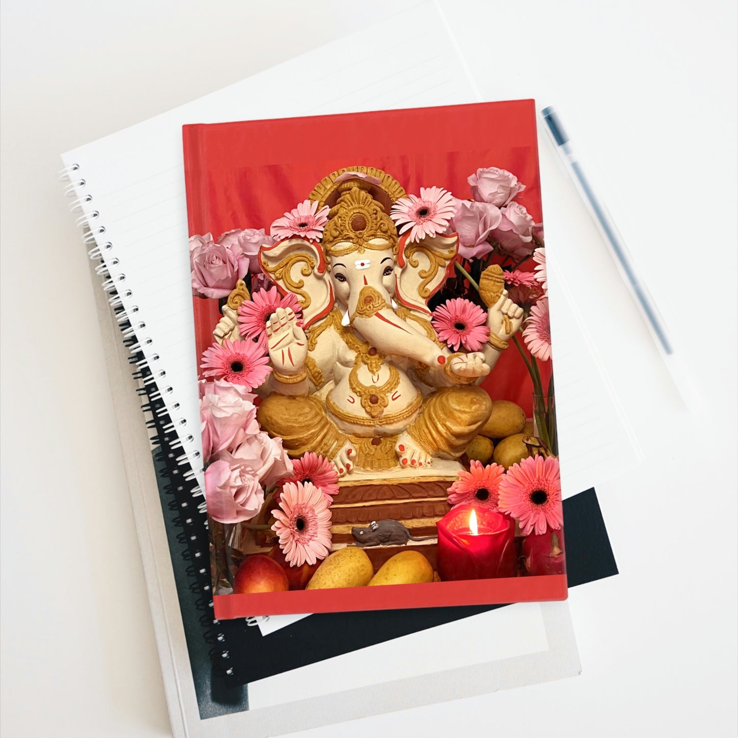 Ganesha Blessings in Pink - Journal - Ruled Line